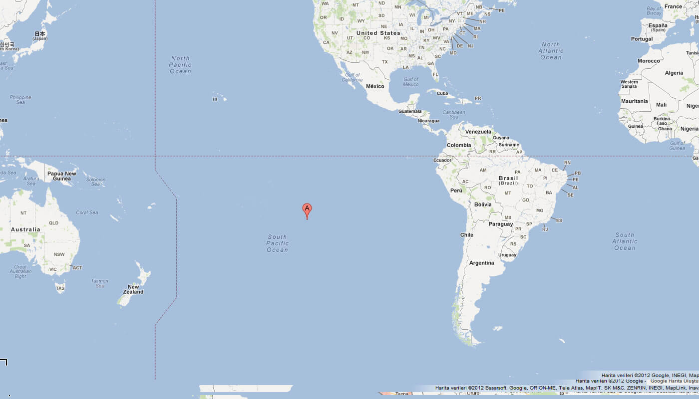 map of Pitcairn Islands world